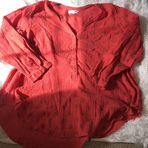 Coral/ Pink shirt with flowers